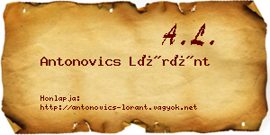 Antonovics Lóránt névjegykártya