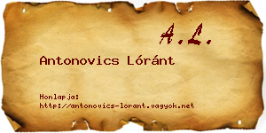 Antonovics Lóránt névjegykártya