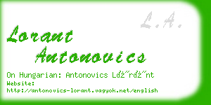 lorant antonovics business card
